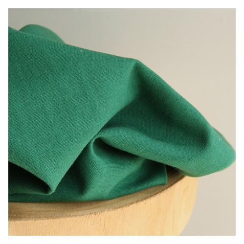 Tissu viscose et lin vert - un chat sur un fil Tissu viscose et lin vert - un chat sur un fil