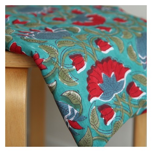 tissu indien block print - un chat sur un fil tissu indien block print - un chat sur un fil