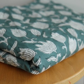 tissu indien block print - un chat sur un fil