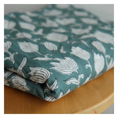 tissu indien block print - un chat sur un fil tissu indien block print - un chat sur un fil