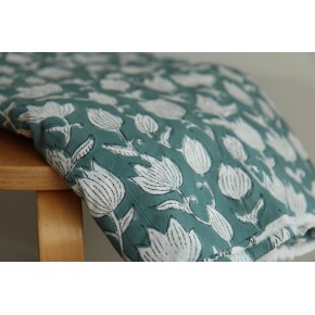 tissu coton indien - un chat sur un fil