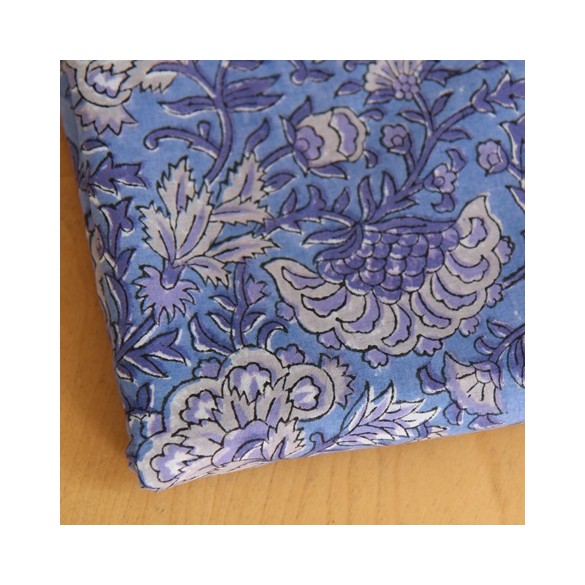 tissu indien block print - un chat sur un fil