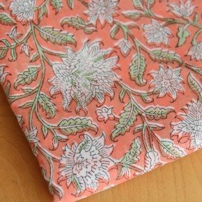 tissu indien block print - un chat sur un fil