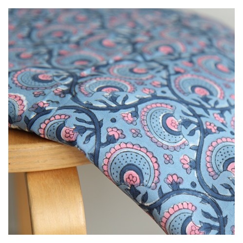 tissu indien block print - un chat sur un fil tissu indien block print - un chat sur un fil
