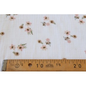 tissu double gaze en coton - fleurs