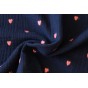 coton double gaze - marine et rose