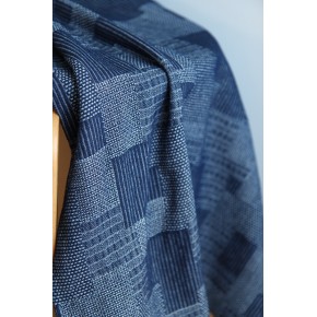 coton denim patchwork bleu brut