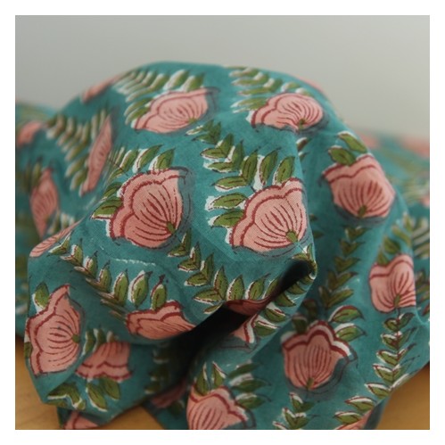 tissu indien block print - un chat sur un fil tissu indien block print - un chat sur un fil