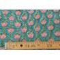 coton indien - vert et rose