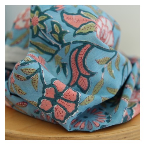 tissu indien block print - un chat sur un fil tissu indien block print - un chat sur un fil