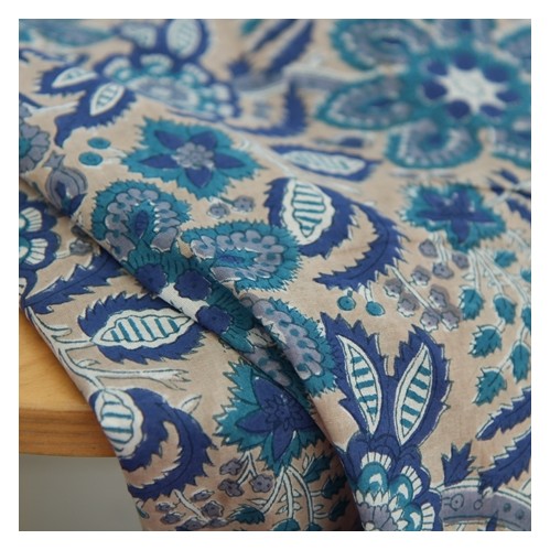 tissu indien block print - un chat sur un fil tissu indien block print - un chat sur un fil