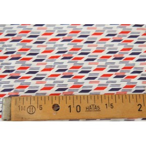 tissu imprimé marine et rouge - collection upcycling