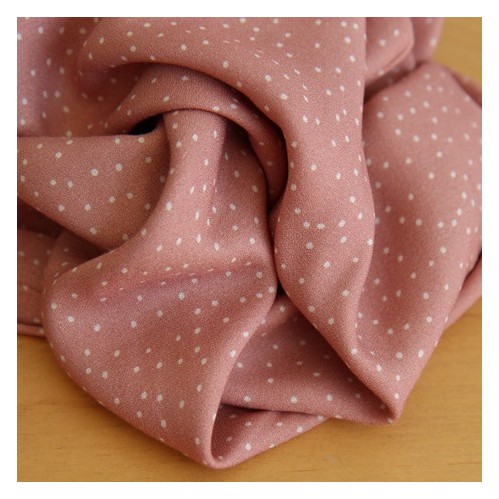 tissu fluide à pois vieux rose - un chat sur un fil tissu fluide à pois vieux rose - un chat sur un fil