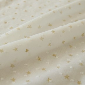 tissu coton plumetis étoiles dorées