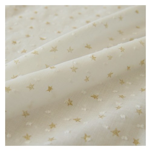 tissu coton plumetis étoiles dorées tissu coton plumetis étoiles dorées
