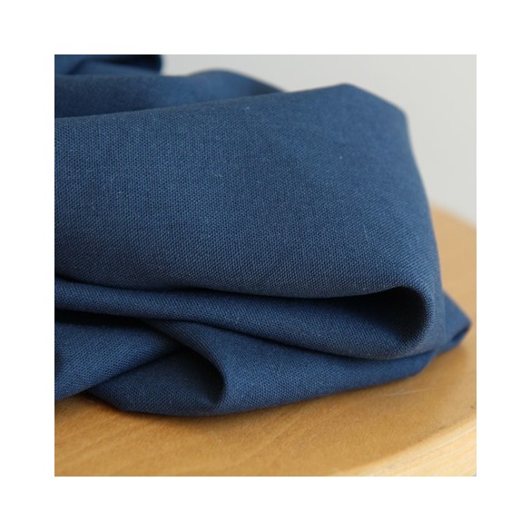 tissu Viscose et lin - bleu acier