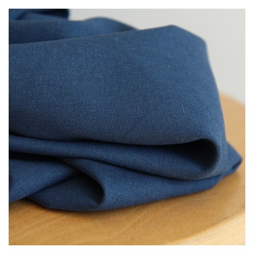 tissu Viscose et lin - bleu acier tissu Viscose et lin - bleu acier