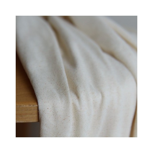 tissu jersey écru et cuivré
