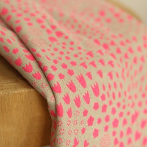 COToN ET LIN FLEURS - rose fluo
