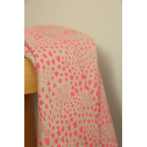 tissu imprimé - rose fluo