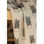 tissu imprimé coton et lin - un chat sur un fil