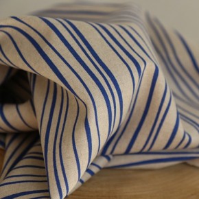 tissu coton et lin - lianes bleues