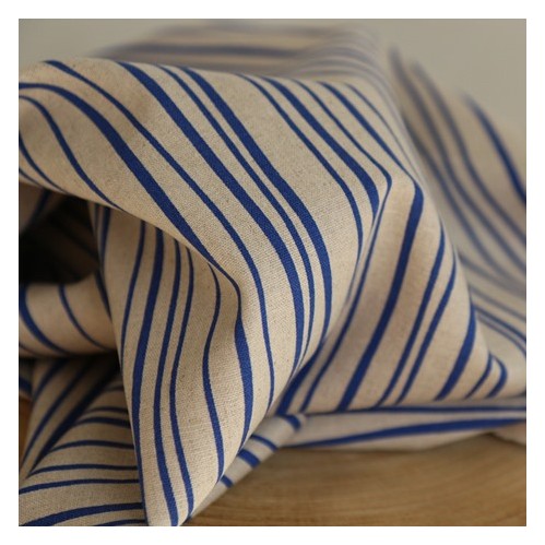 tissu coton et lin - lianes bleues tissu coton et lin - lianes bleues