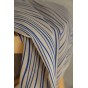 tissu rayures lin et bleu - un chat sur un fil