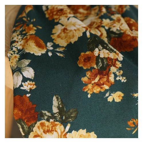 tissu viscose et lin - fleurs tissu viscose et lin - fleurs