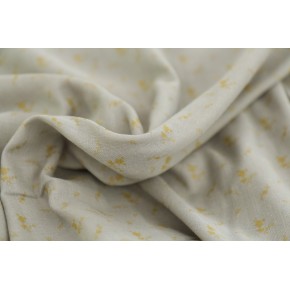 coton double gaze - céladon et fleurs dorées