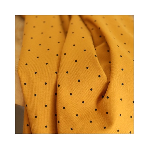 jersey coton pois - un chat sur un fil