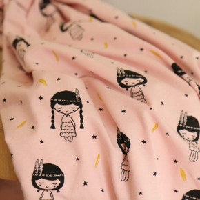 jersey imprimé rose petites indiennes - un chat sur un fil