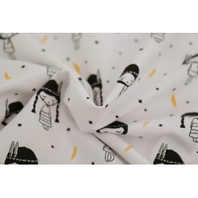 jersey imprimé en coton bio - motif enfantin