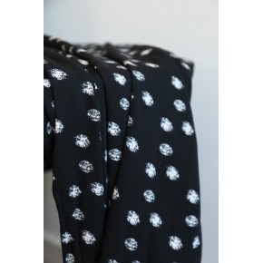 tissu viscose à pois - noir et blanc