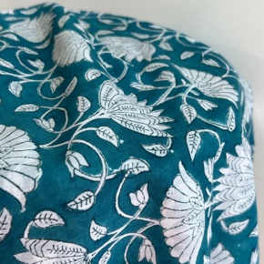 tissu imprimé fleurs - block print