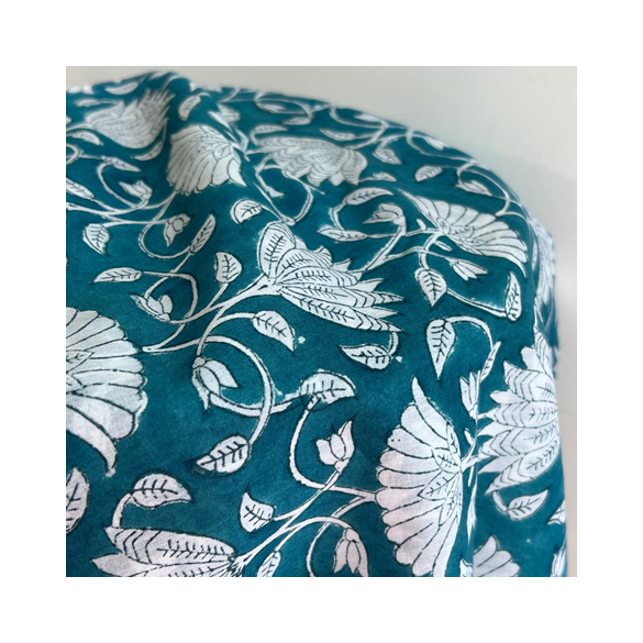tissu imprimé fleurs - block print