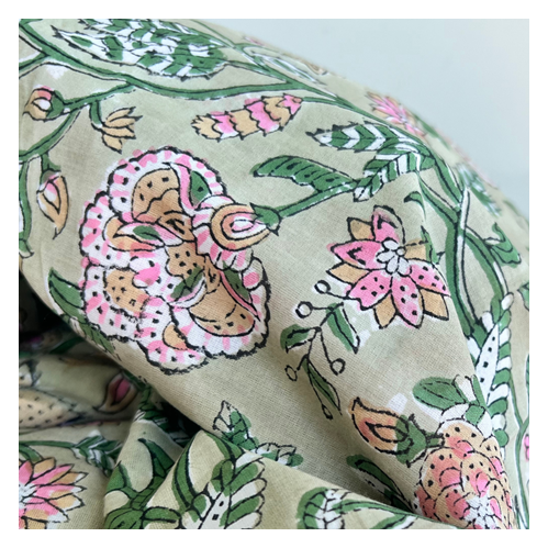 tissu imprimé fleurs - block print tissu imprimé fleurs - block print