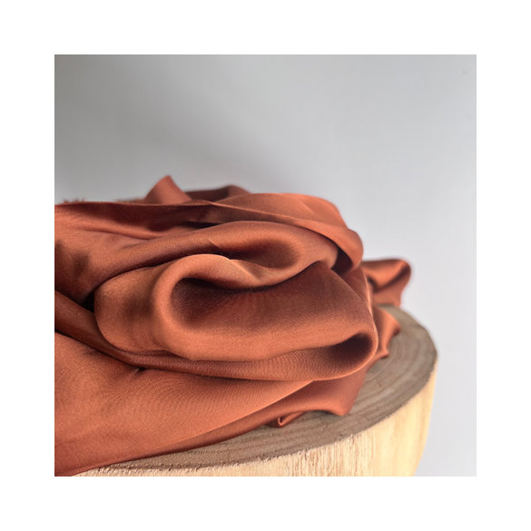 satin de viscose marron doré - un chat sur un fil