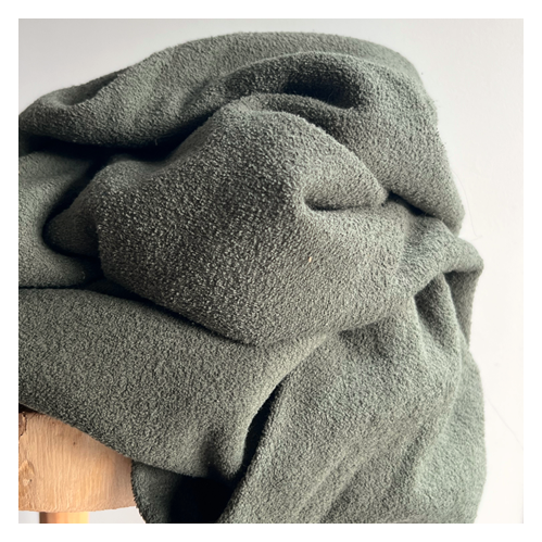 tissu sweat éponge kaki - un chat sur un fil