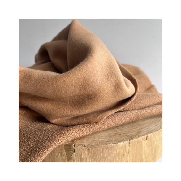 tissu sweat éponge polaire camel