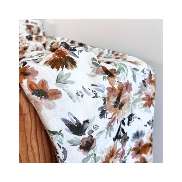 tissu en double gaze de coton - fleurs