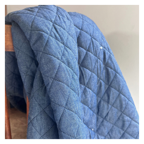 tissu matelassé denim - un chat sur un fil tissu matelassé denim - un chat sur un fil