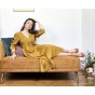 robe en jacquard de viscose Léopard ocre