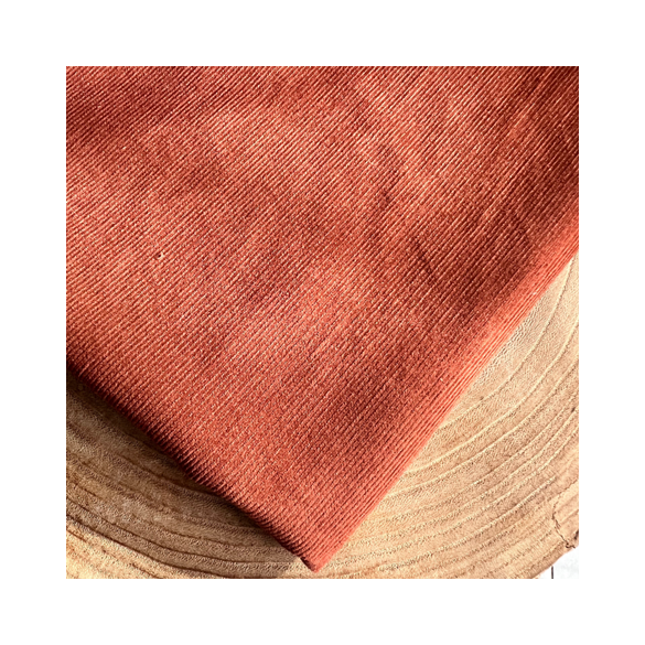 tissu velours milleraies caramel
