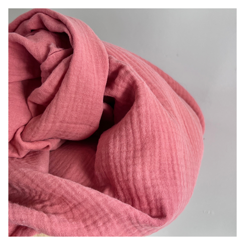 tissu double gaze bio - rose blush
