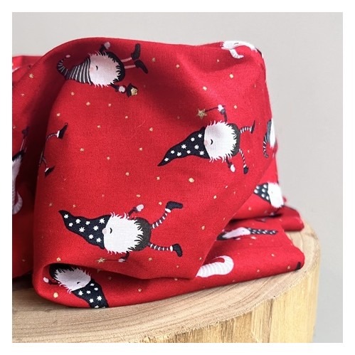 coton imprimé - lutins rouge coton imprimé - lutins rouge