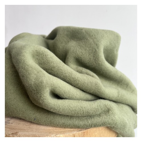 Tissu polaire en coton - vert mousse Tissu polaire en coton - vert mousse