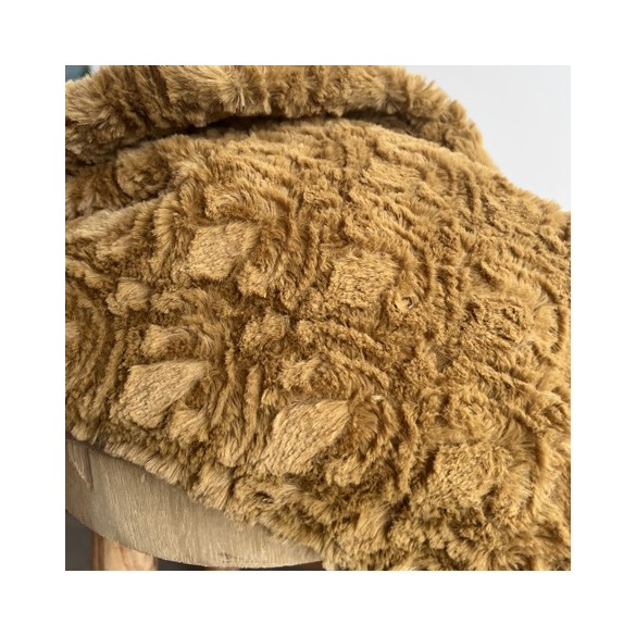 tissu fausse fourrure - camel