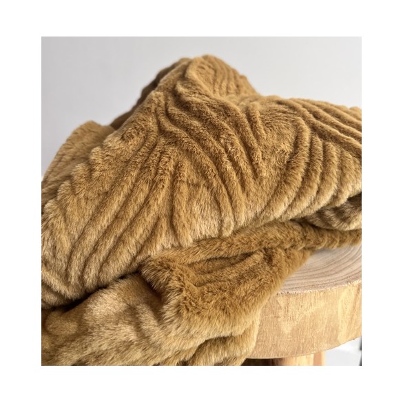 tissu fausse fourrure - camel