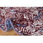 tissu jacquard français - bordeaux et bleu